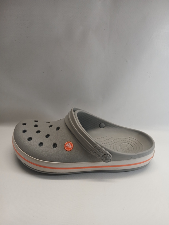CROCS Shoes - CROCS Unisex Grey Clog with Orange Stripe